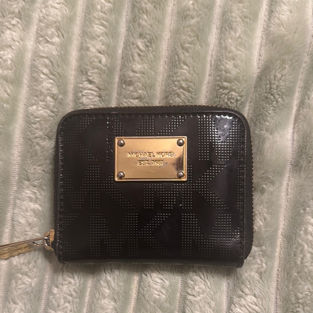 Michael Kors Black and Gold Logo Wallet